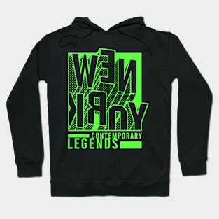 New York Contemporary Legends Typography Neon Hoodie